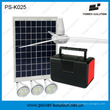 Ventilador 12V solar no sistema do painel 10W solar com 3 luzes do diodo emissor de luz e carregamento do telefone móvel